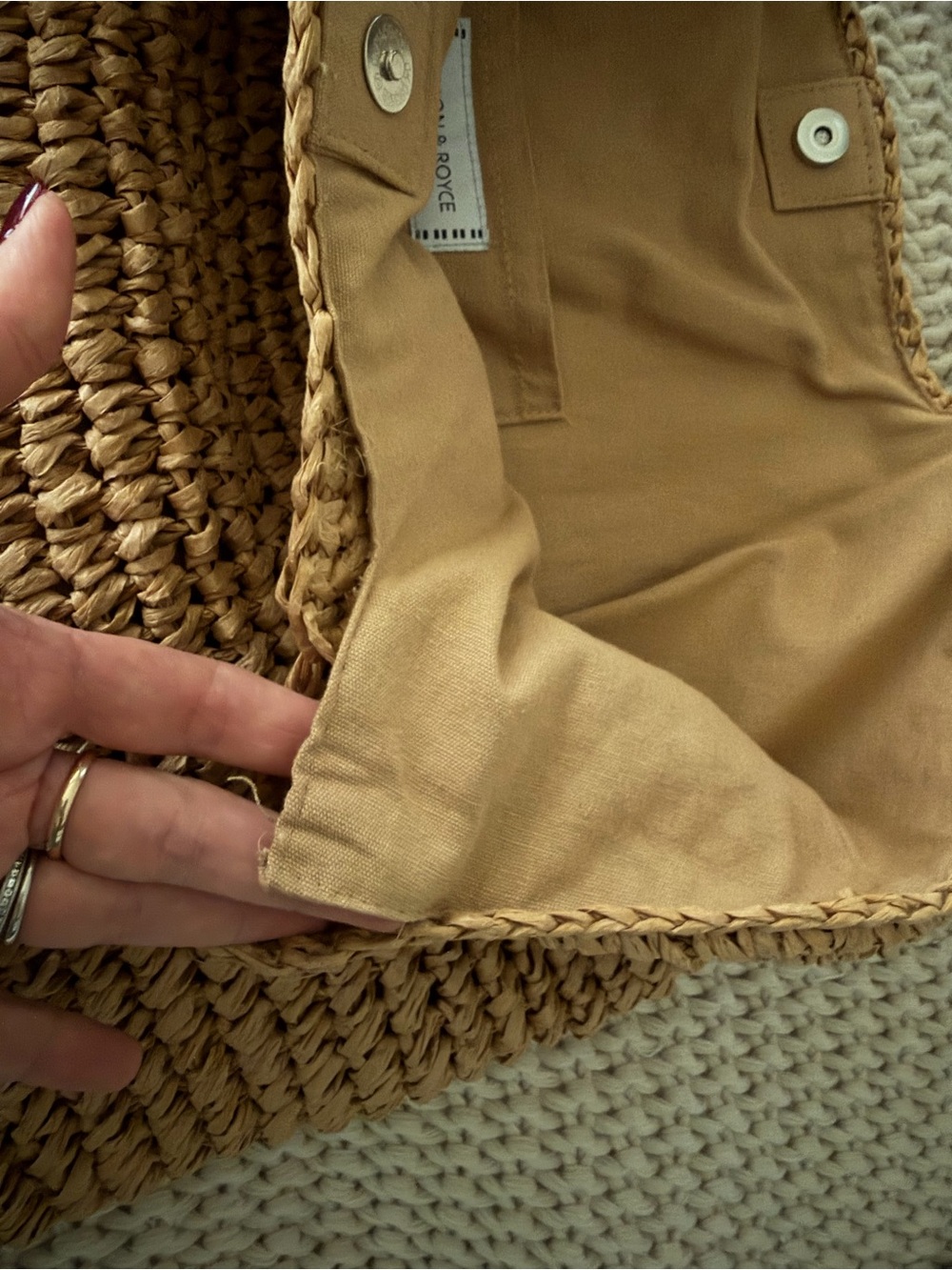 Fallon & Royce Mel straw and suede bag - Picture 12 of 16